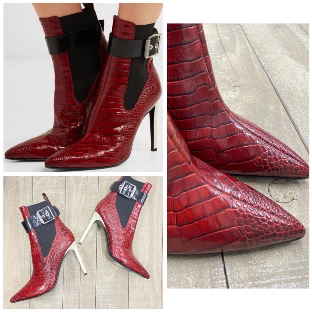 Rag & Bone Wren Buckle ankle Croco boots authenticity card/bag